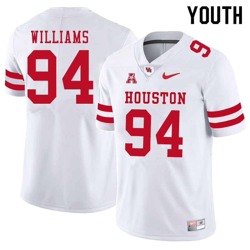 Youth #94 Sedrick Williams Houston Cougars College Football Jerseys Sale-White - Click Image to Close